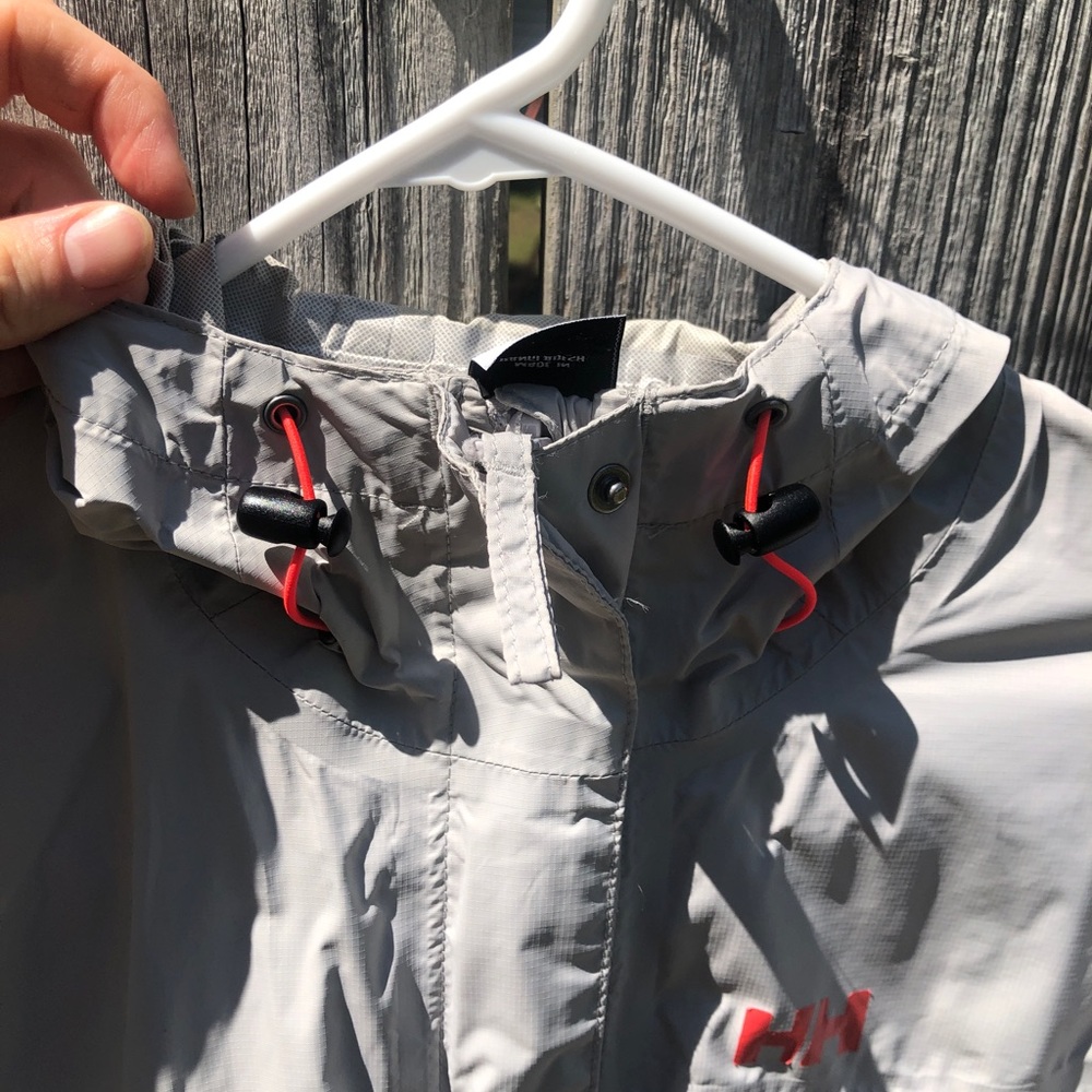 Helly Hansen Lightweight Gray Rain Jacket Size Xs - image 6